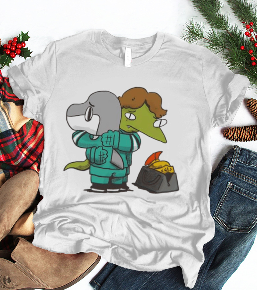 Macklin Celebrini San Jose Sharks NHL Hugging Hockey Characters T-Shirt