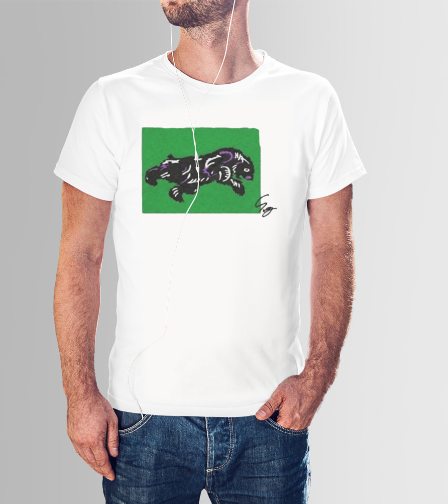 Mako Komuro 2026 Black And Purple Bear On Green T-Shirt