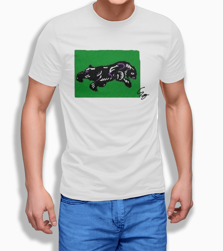 Mako Komuro 2026 Black And Purple Bear On Green T-Shirt