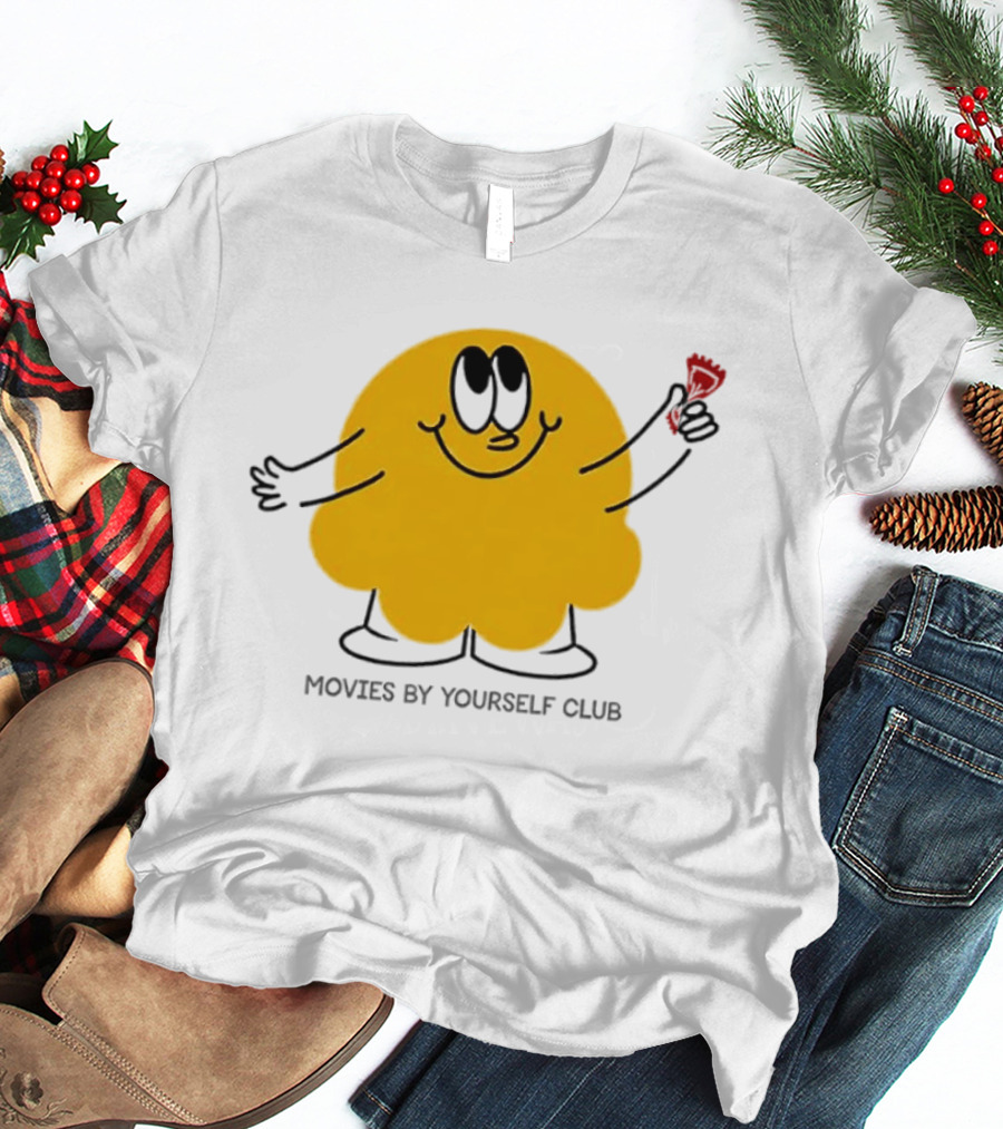 Movies By Yourself Club Yellow Blob Holding A Red Candy T-Shirt