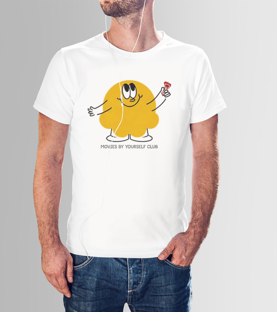 Movies By Yourself Club Yellow Blob Holding A Red Candy T-Shirt