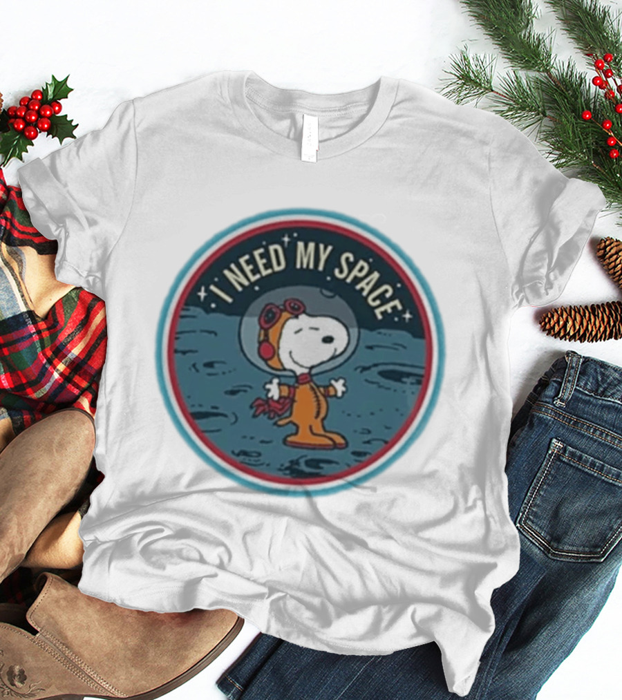 Peanuts Snoopy Astronaut I Need My Space Moon Exploration T-Shirt