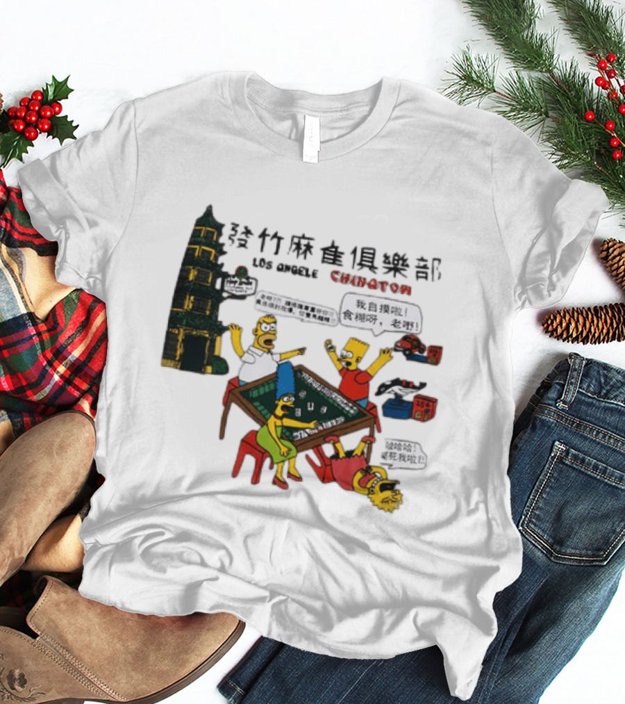 Simpsons Mahjong Club Los Angeles Chinatown T-Shirt