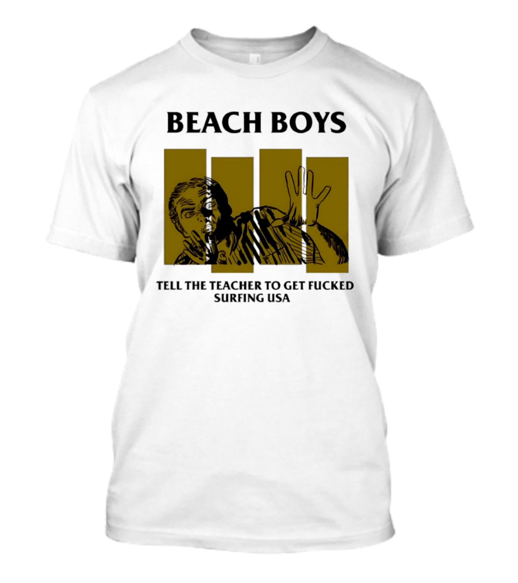Beach Boys Tell The Teacher To Get Fucked Surfing USA Vintage Comic T-Shirt