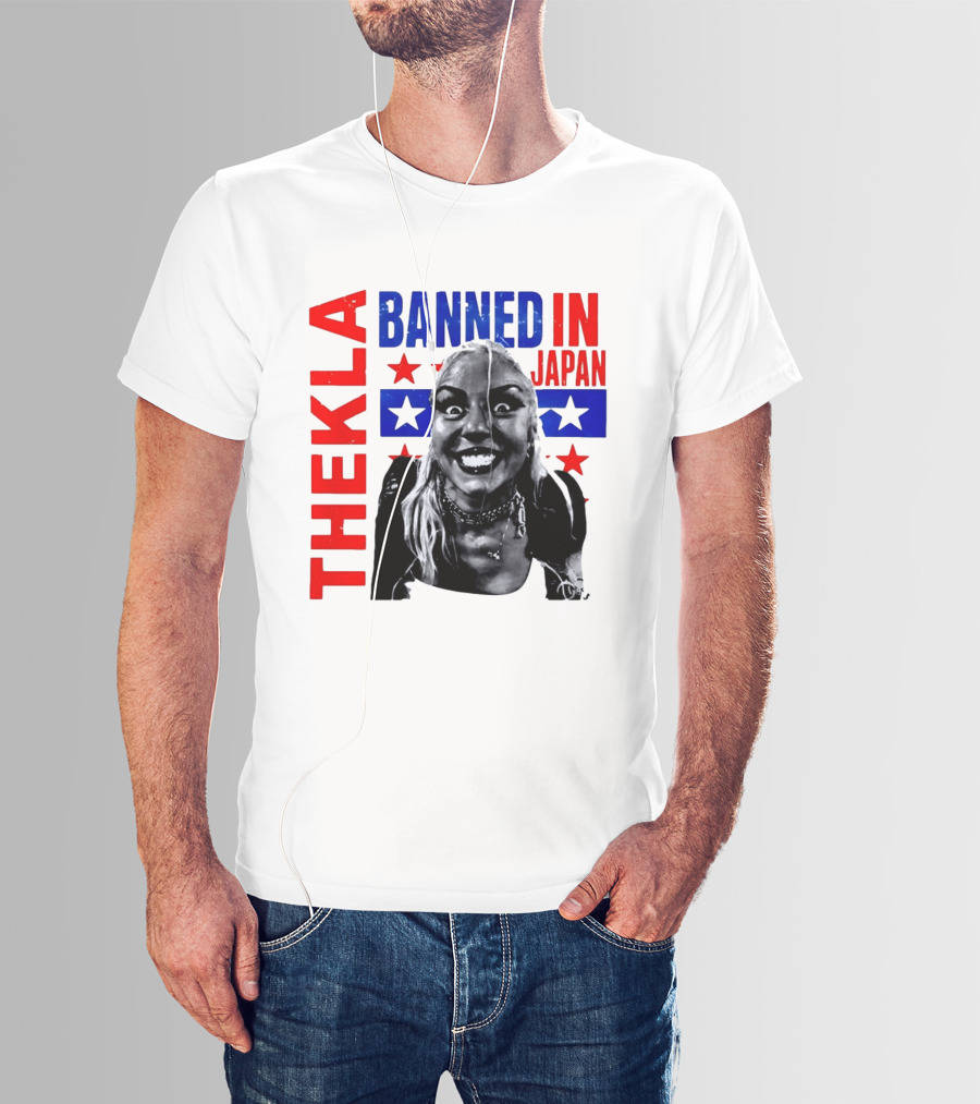 Thekla Banned In Japan Bold Red Blue Stars T-Shirt