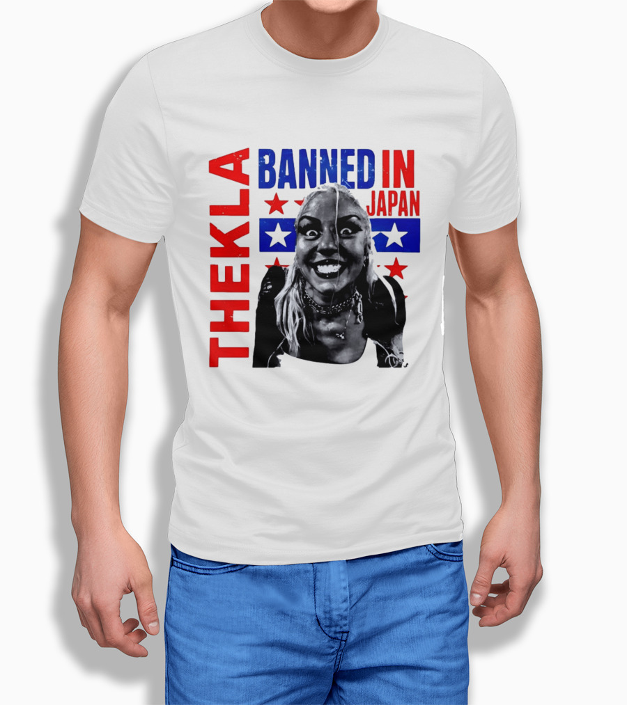 Thekla Banned In Japan Bold Red Blue Stars T-Shirt