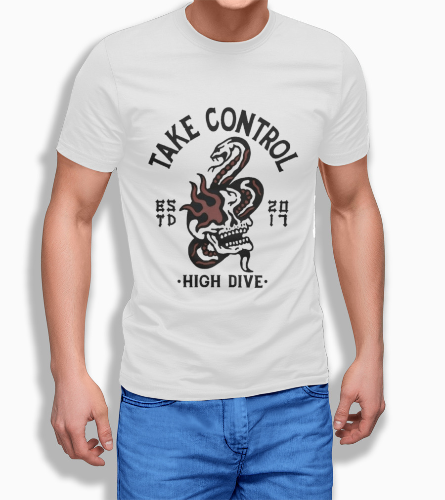 Take Control High Dive Snake Design EST 2017 T-Shirt