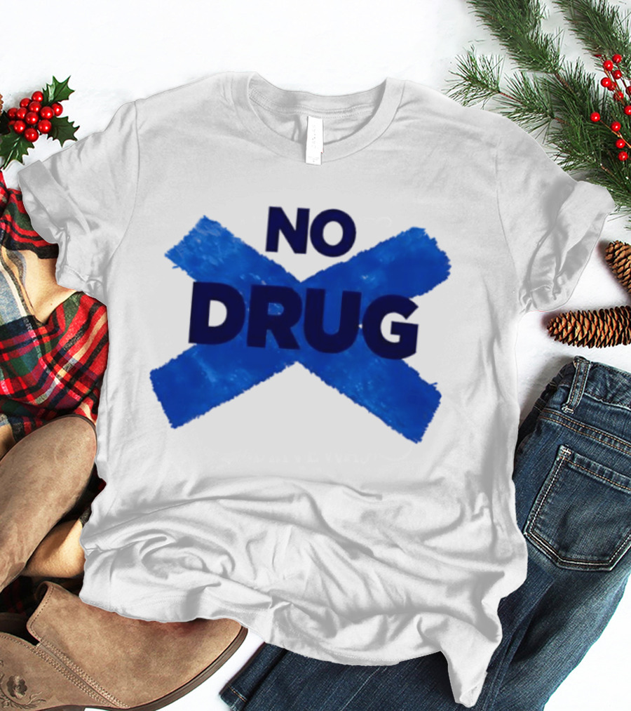 Maradona No Drug Blue Cross Message T-Shirt