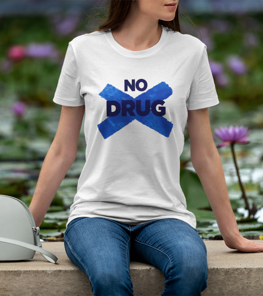 Maradona No Drug Blue Cross Message T-Shirt