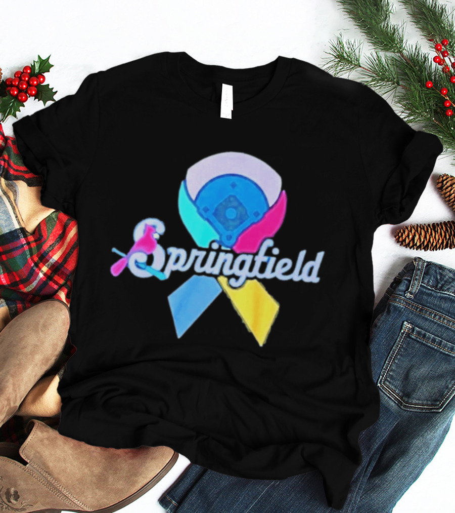 Springfield Baseball Ribbon Against Cancer Cardinal T-Shirt
