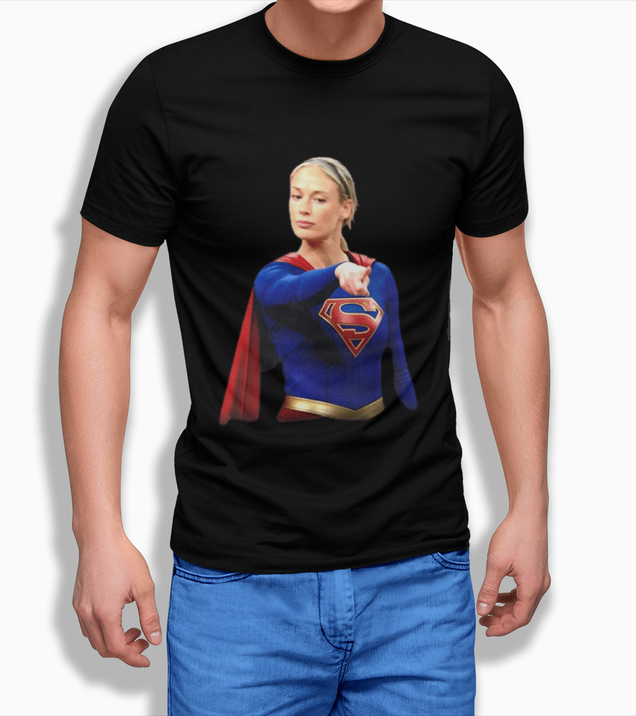 Supergirl Sophie Cunningham Pointing Indiana Fever WNBA T-Shirt