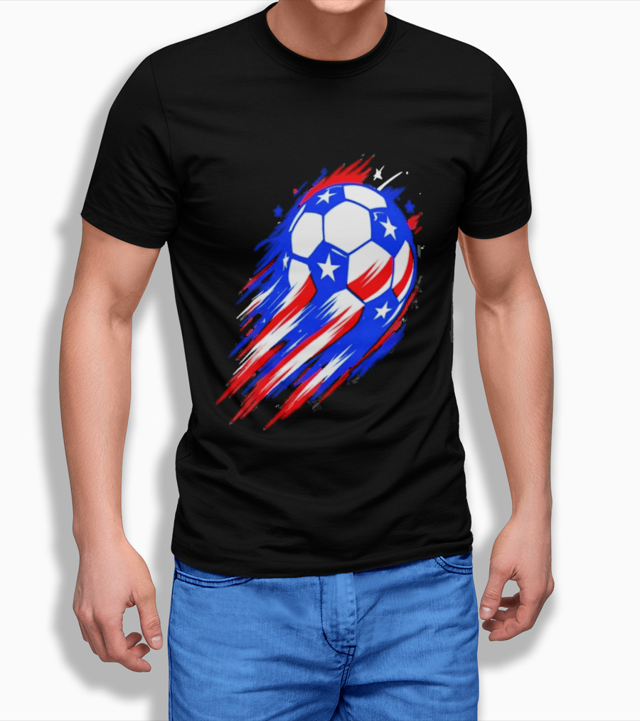 USA Cup 2026 Soccer Ball Stars And Stripes Brush Stroke T-Shirt