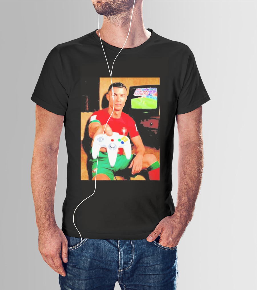 Cristiano Ronaldo Portugal National Team Soccer Gaming Controller Retro Gamer T-Shirt