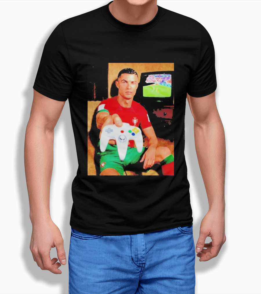 Cristiano Ronaldo Portugal National Team Soccer Gaming Controller Retro Gamer T-Shirt