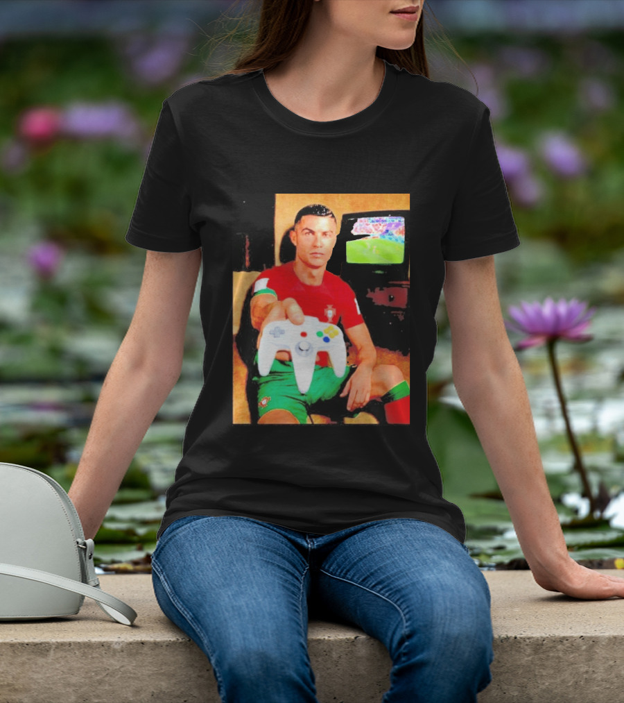 Cristiano Ronaldo Portugal National Team Soccer Gaming Controller Retro Gamer T-Shirt