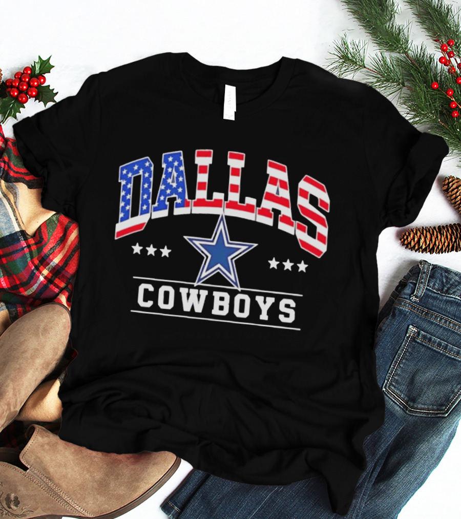 Dallas Cowboys Americana Patriotic Stars And Stripes Flag T-Shirt