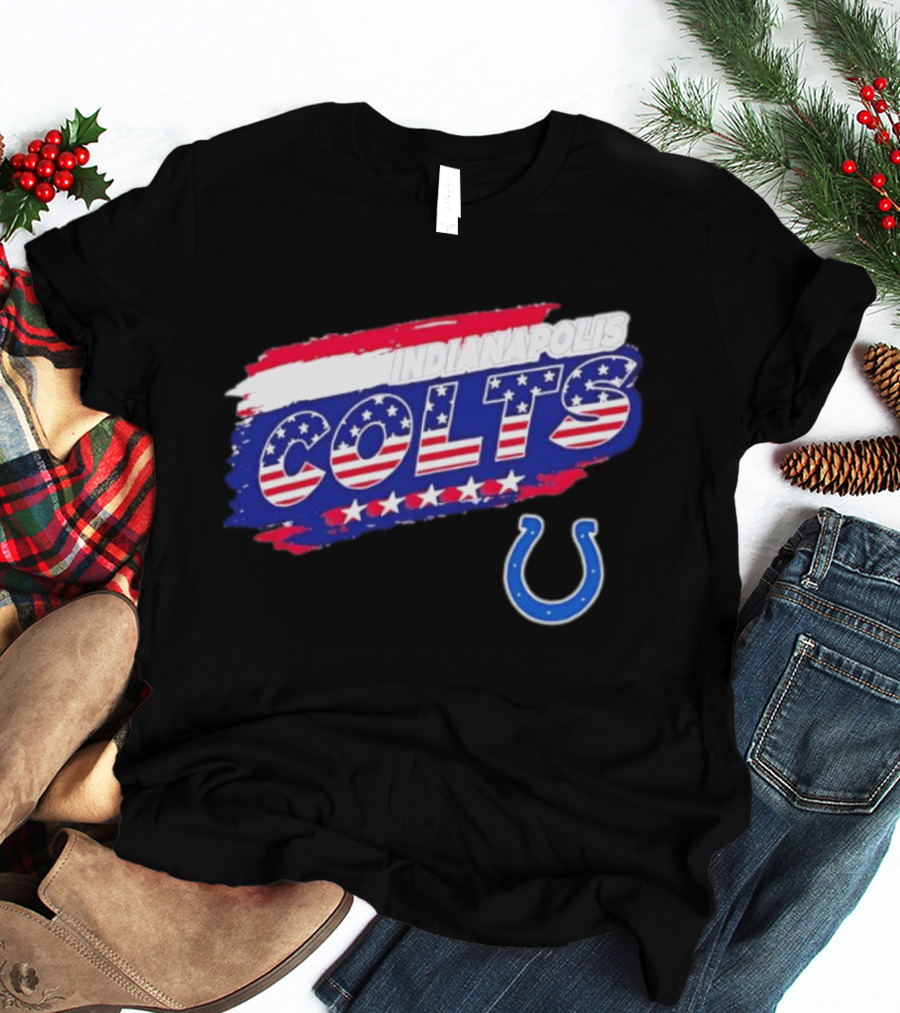 Indianapolis Colts American Flag Stars Stripes Patriotic T-Shirt