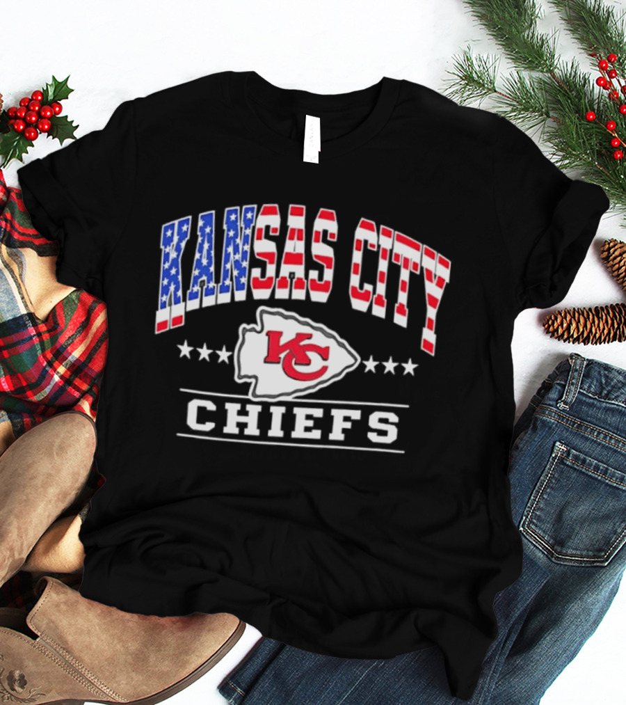 Kansas City Chiefs Americana Patriotic Flag Stars T-Shirt