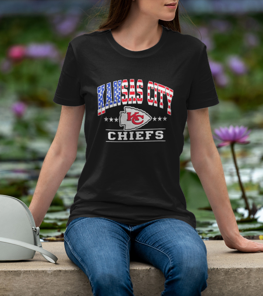 Kansas City Chiefs Americana Patriotic Flag Stars T-Shirt