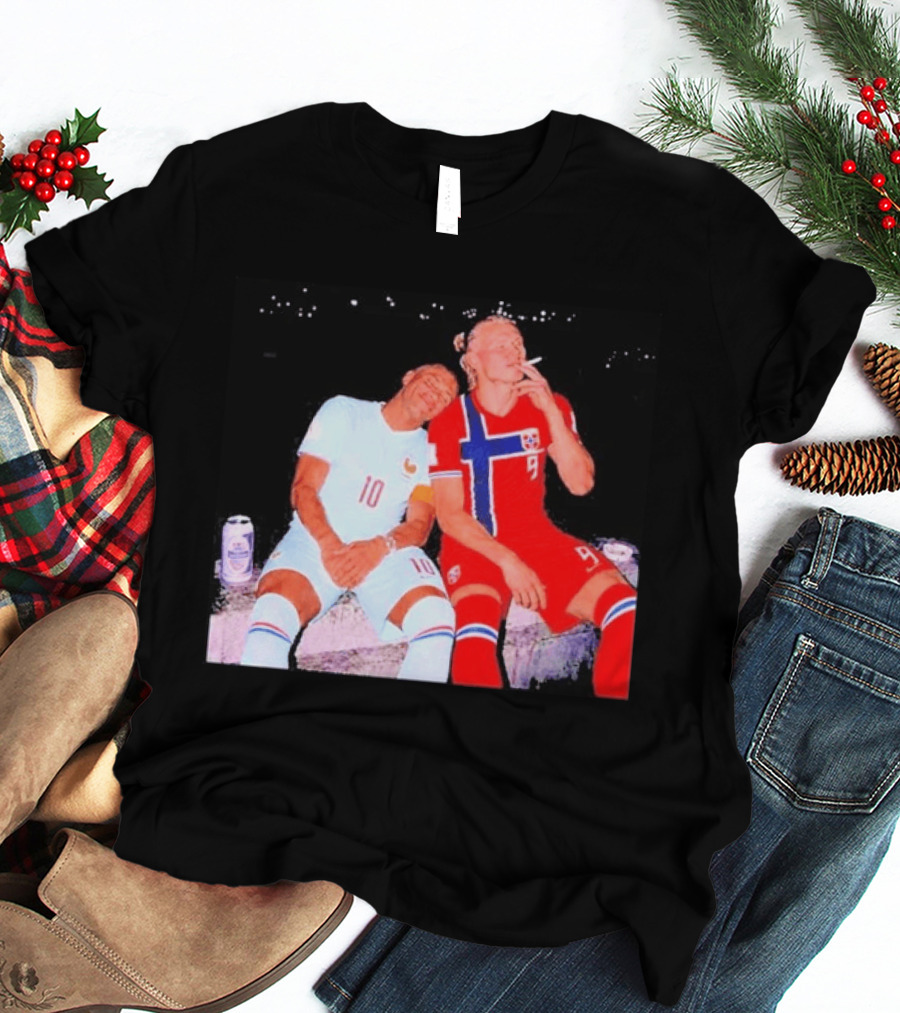 Kylian Mbappé France 10 Erling Haaland Norway 9 Soccer Friendship Fan T-Shirt