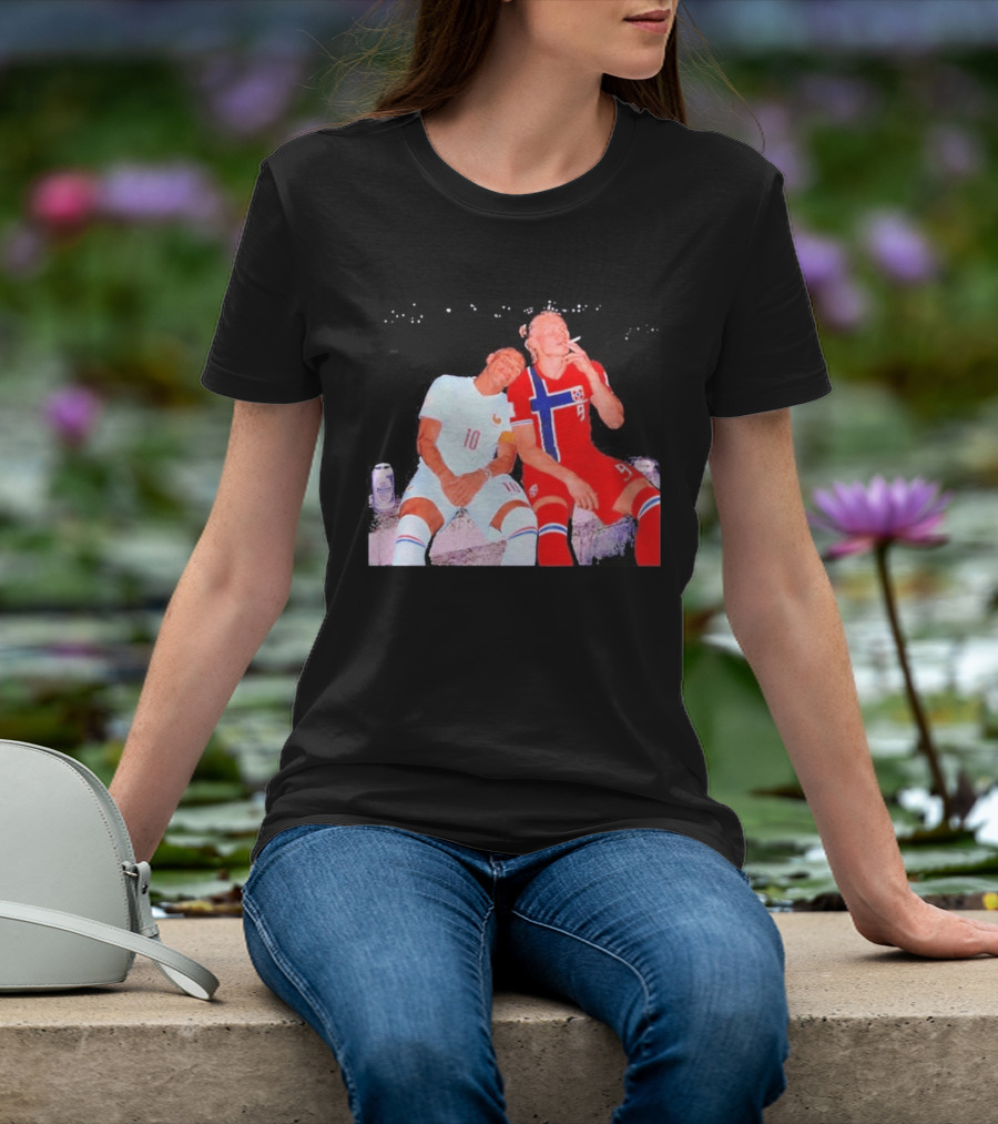 Kylian Mbappé France 10 Erling Haaland Norway 9 Soccer Friendship Fan T-Shirt