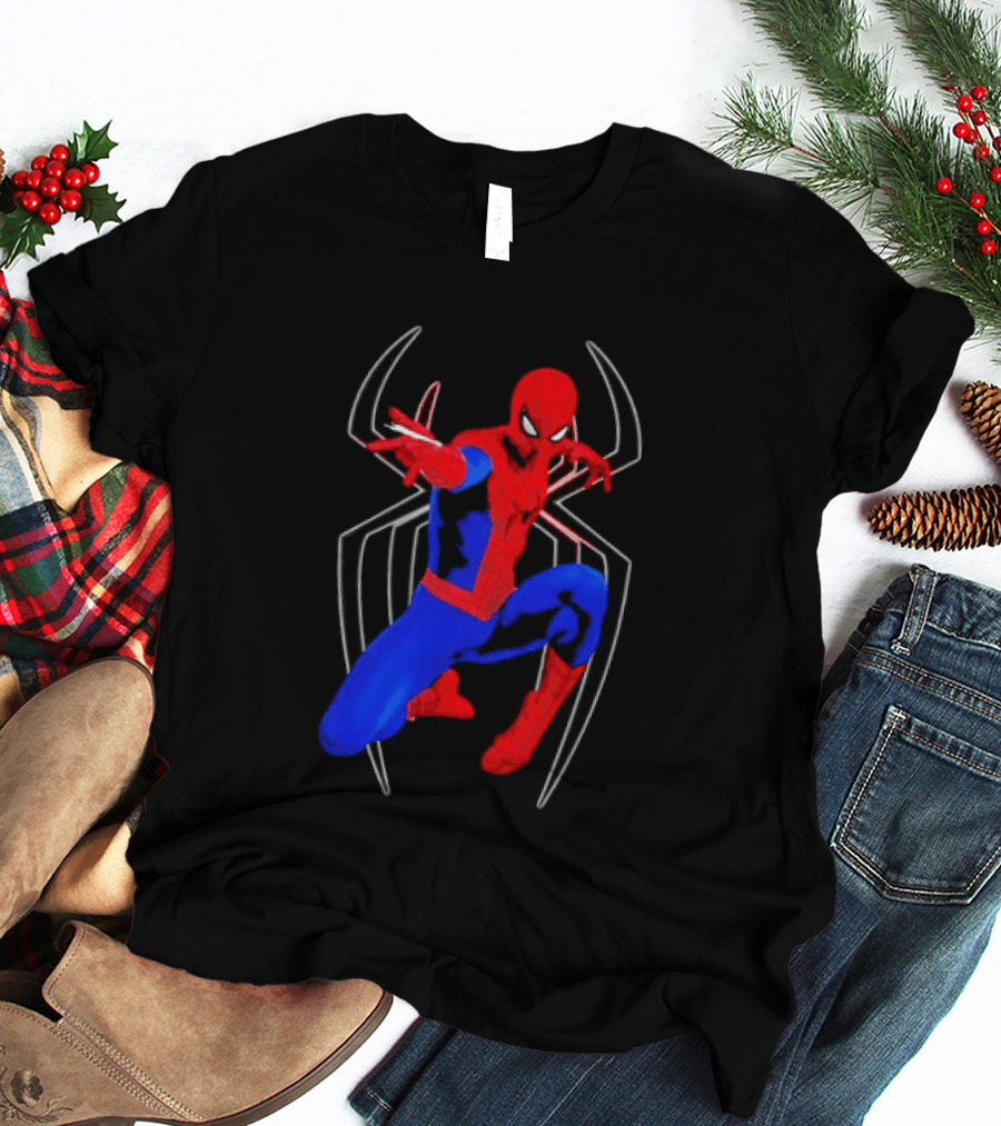 Spider Man Marvel Web Shooting Comic Book Action T-Shirt