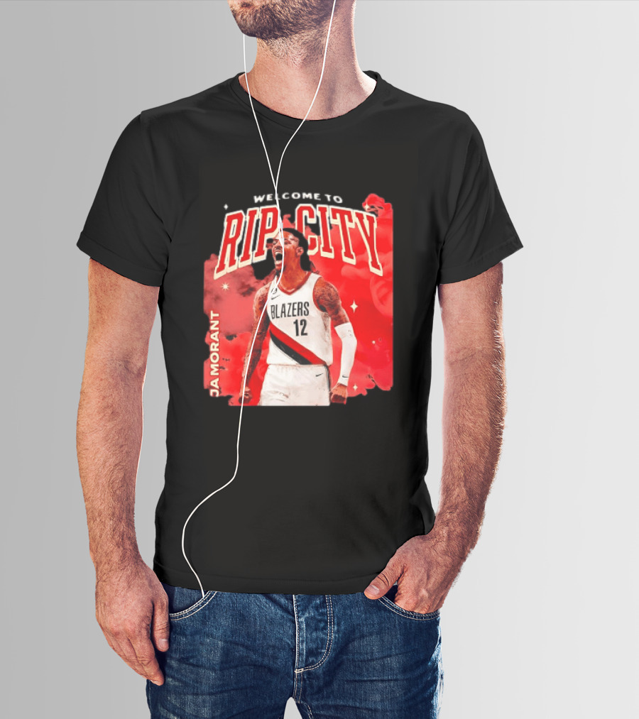 Ja Morant Welcome To Rip City Portland Trail Blazers Blazing Energy T-Shirt