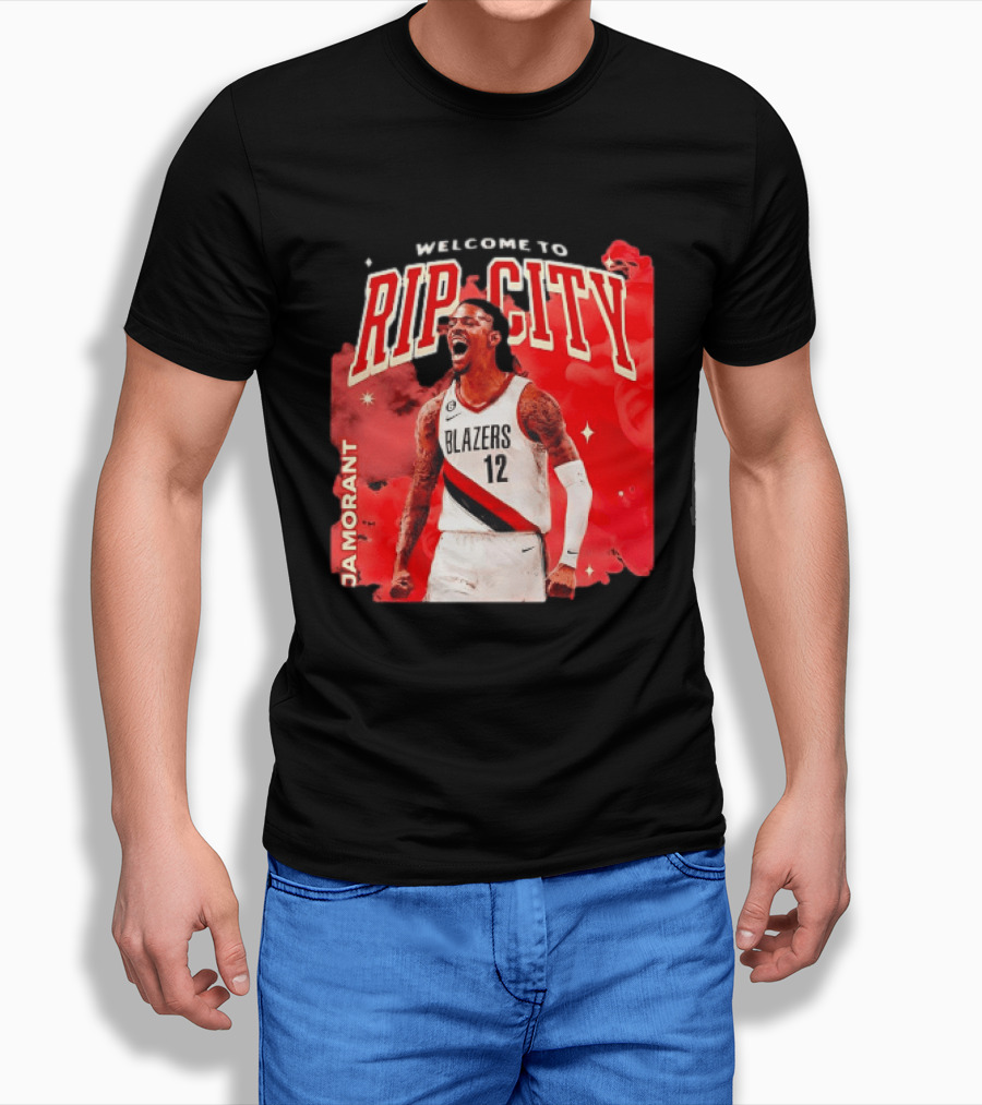 Ja Morant Welcome To Rip City Portland Trail Blazers Blazing Energy T-Shirt