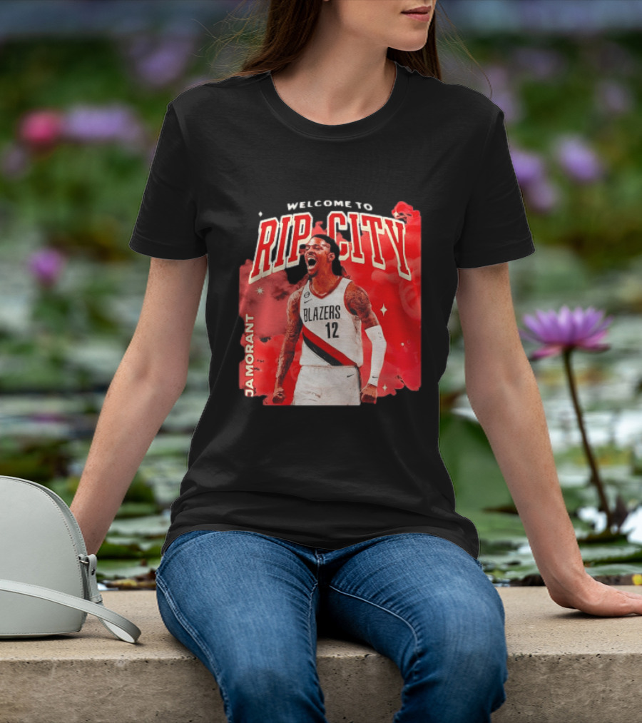 Ja Morant Welcome To Rip City Portland Trail Blazers Blazing Energy T-Shirt