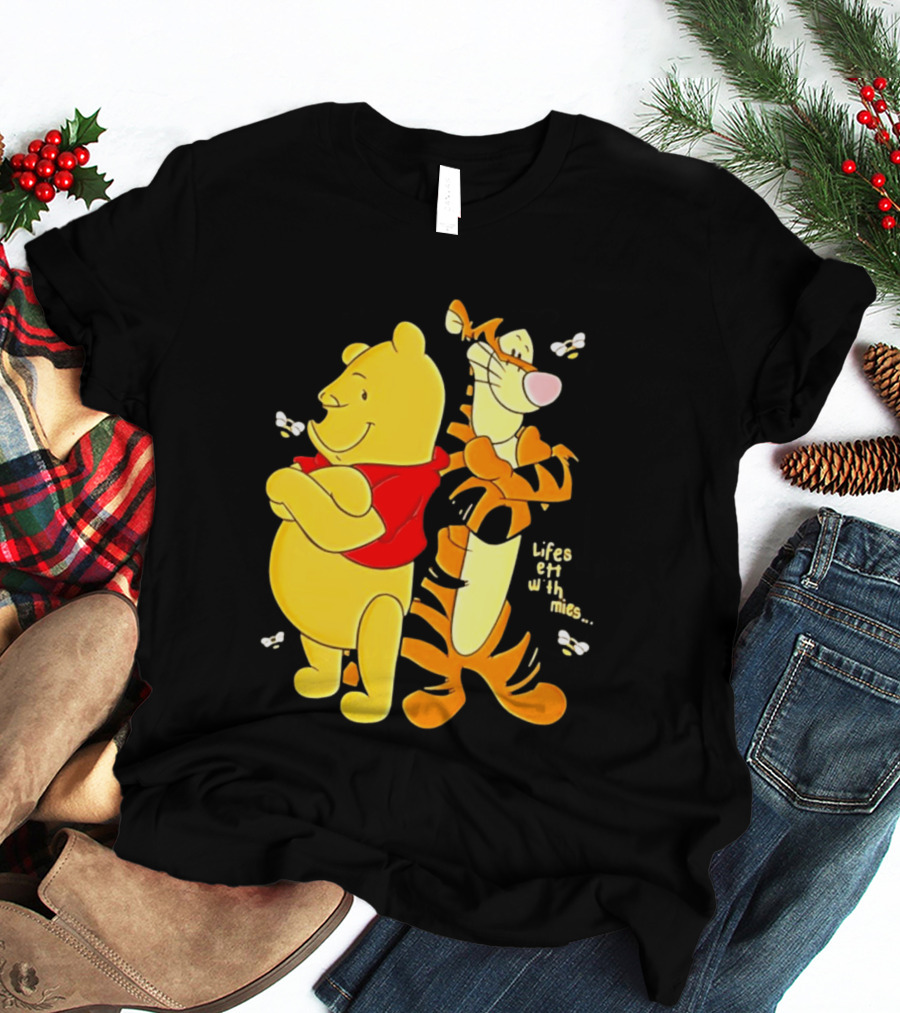 Lifes Better With Homies Winnie The Pooh And Tigger Bees T-Shirt