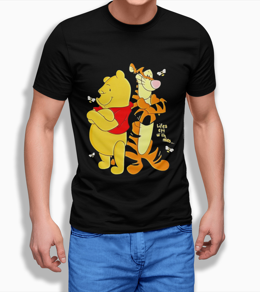 Lifes Better With Homies Winnie The Pooh And Tigger Bees T-Shirt