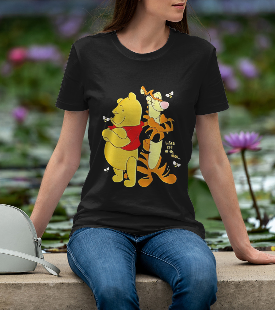 Lifes Better With Homies Winnie The Pooh And Tigger Bees T-Shirt