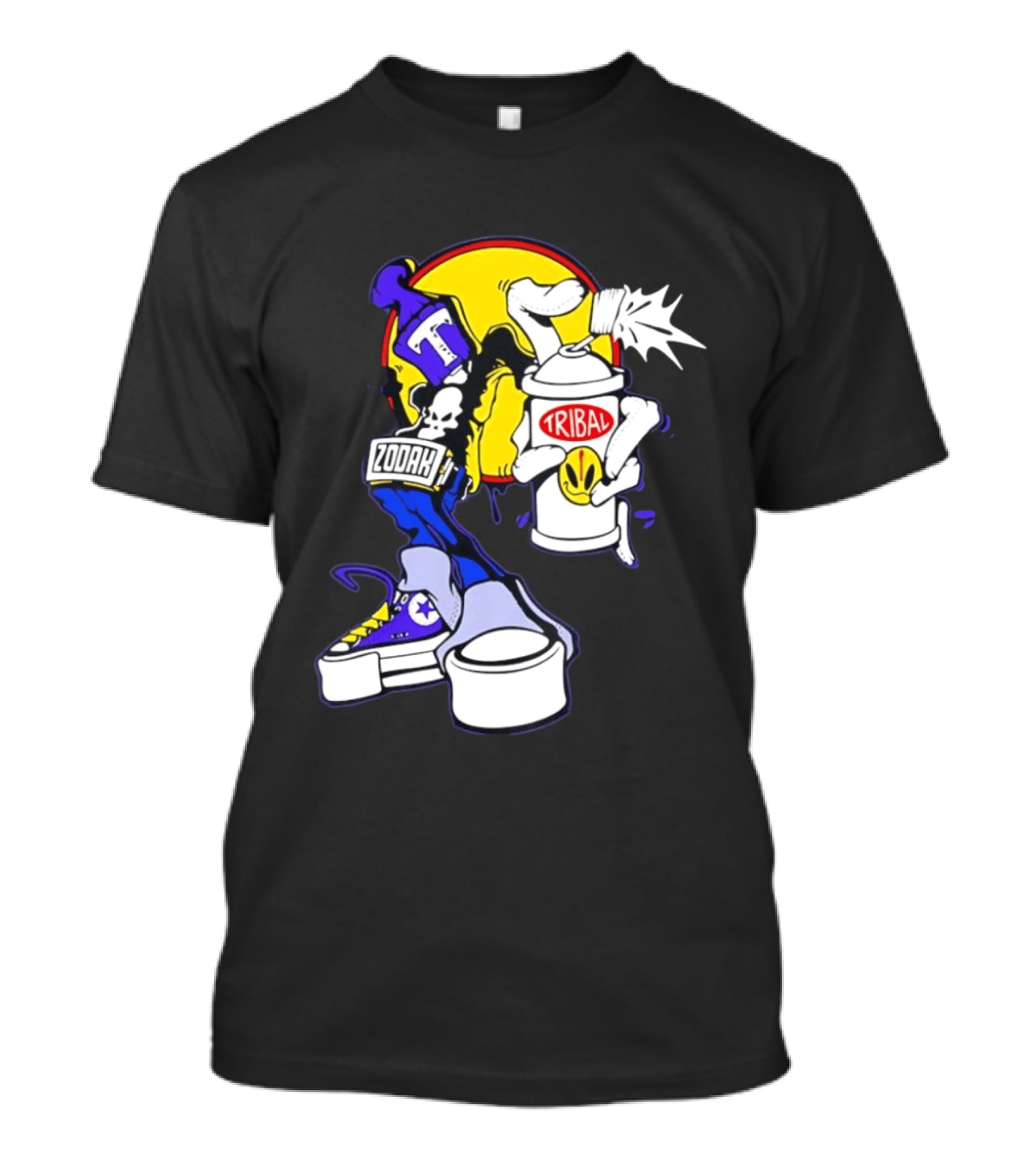 Tribal Zodak Graffiti Urban Streetwear Style Retro Hip Hop T-Shirt