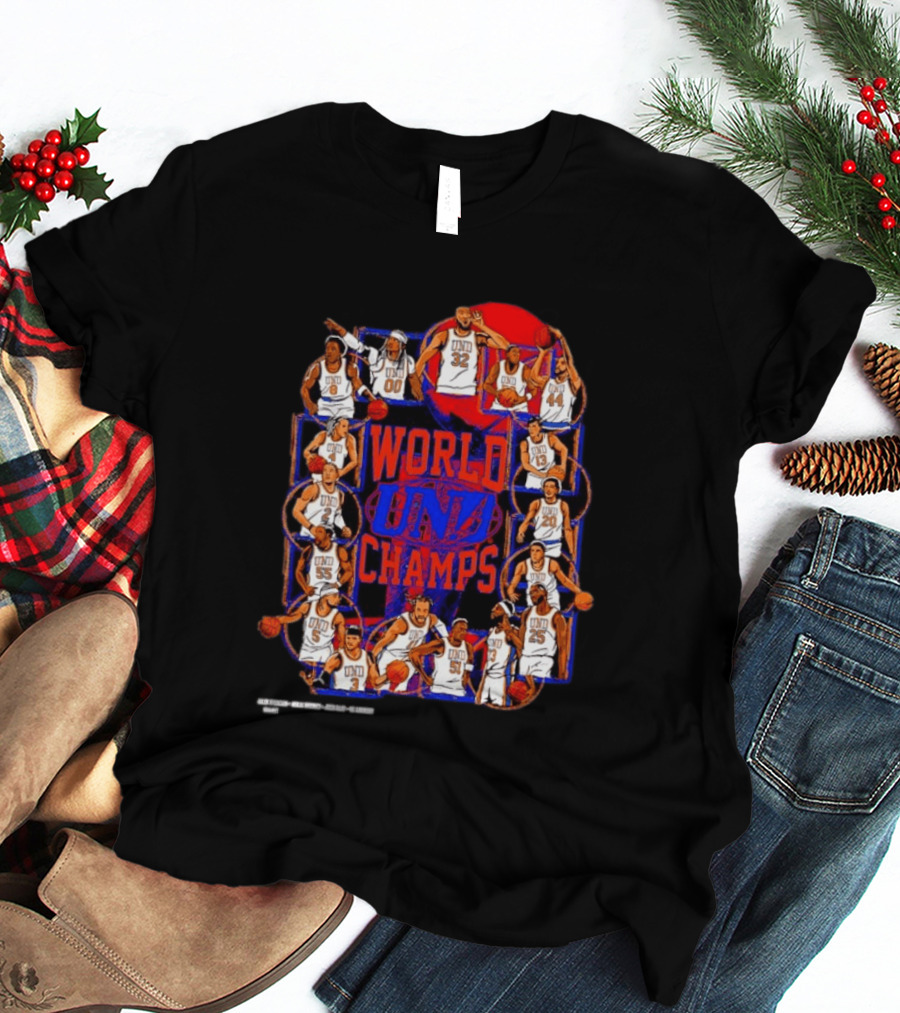 New York Knicks World Champs UND Basketball Players Team T-Shirt