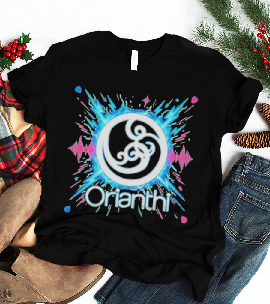 Orianthi Neon Bolt Vibrant Blue And Pink Energy Burst T-Shirt