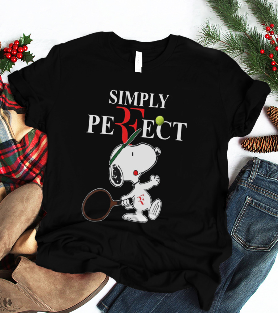 Snoopy Roger Federer Simply Perfect Tennis Player Peanuts T-Shirt