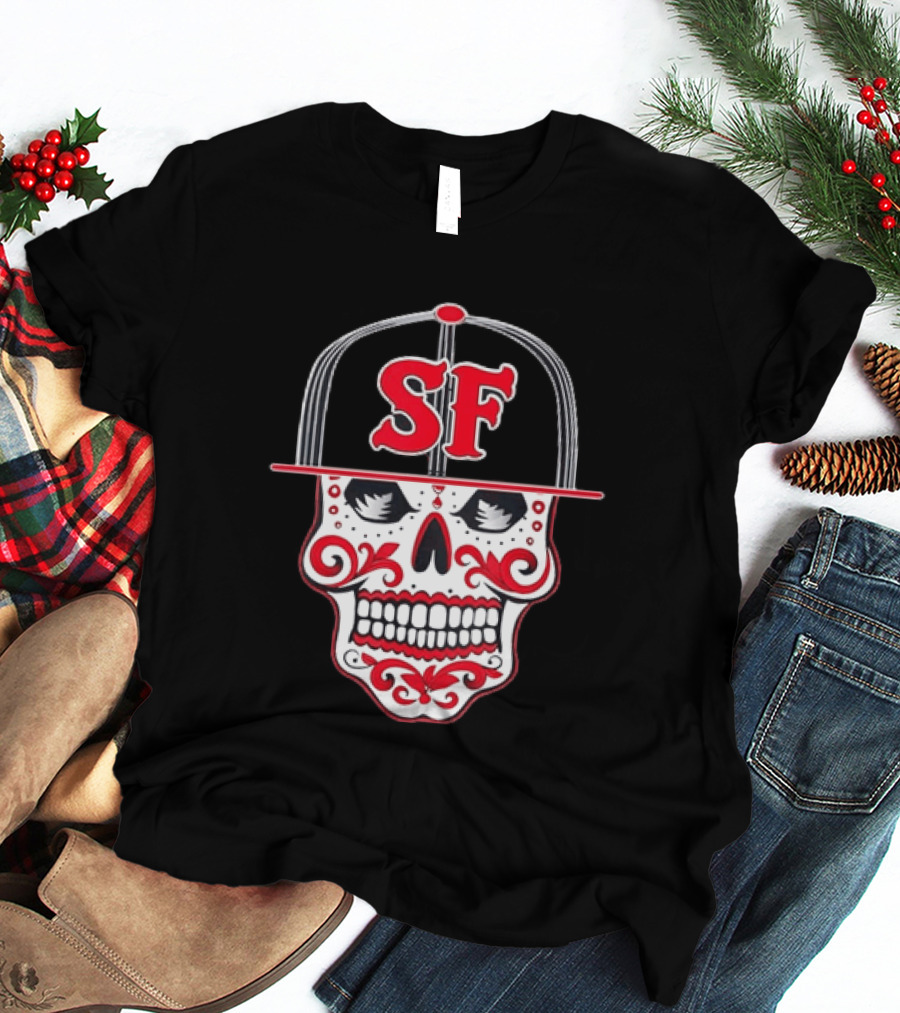 Sf Sugar Skull San Francisco Hat Baseball T-Shirt