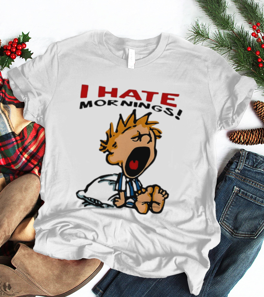 Calvin I Hate Mornings Comic T-Shirt