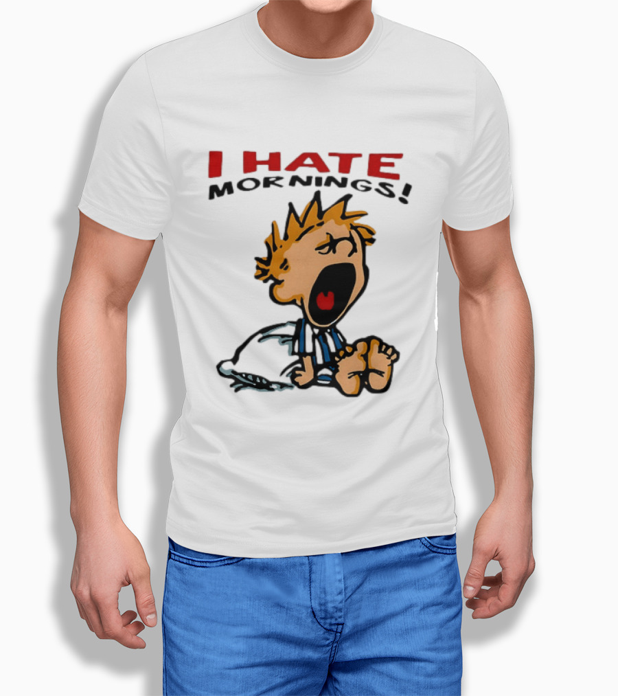Calvin I Hate Mornings Comic T-Shirt