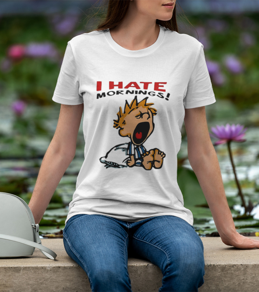 Calvin I Hate Mornings Comic T-Shirt