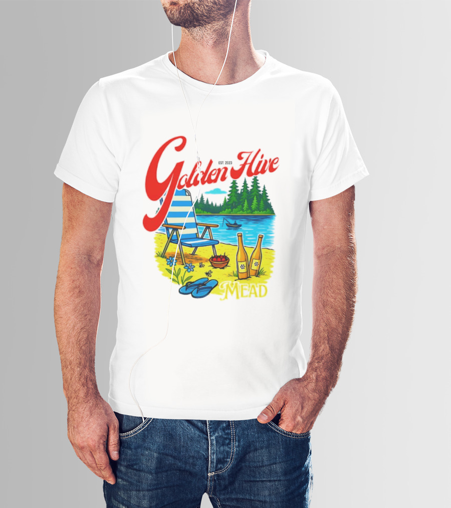 Golden Hive Mead Est 2023 Lakefront Bliss Vintage Escape T-Shirt