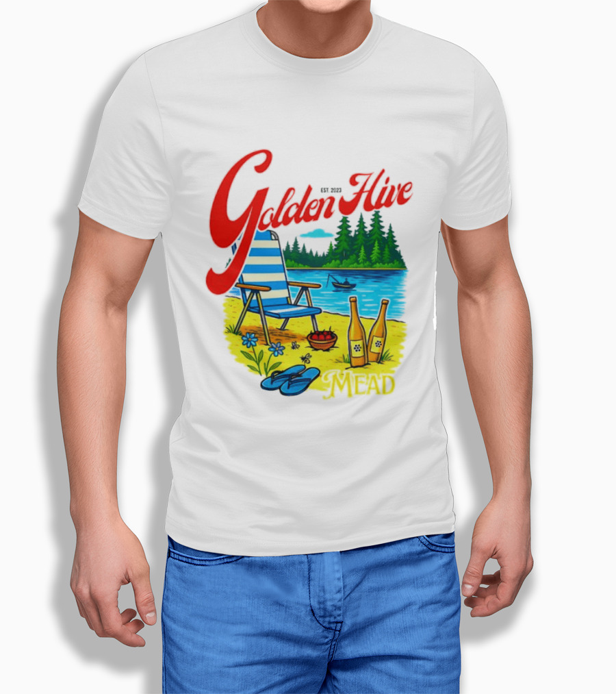 Golden Hive Mead Est 2023 Lakefront Bliss Vintage Escape T-Shirt