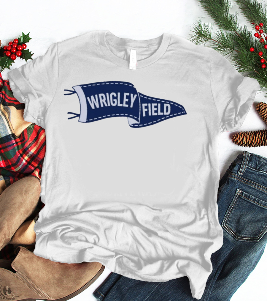 Wrigley Field Pennant Vintage Chicago Cubs Memorabilia T-Shirt