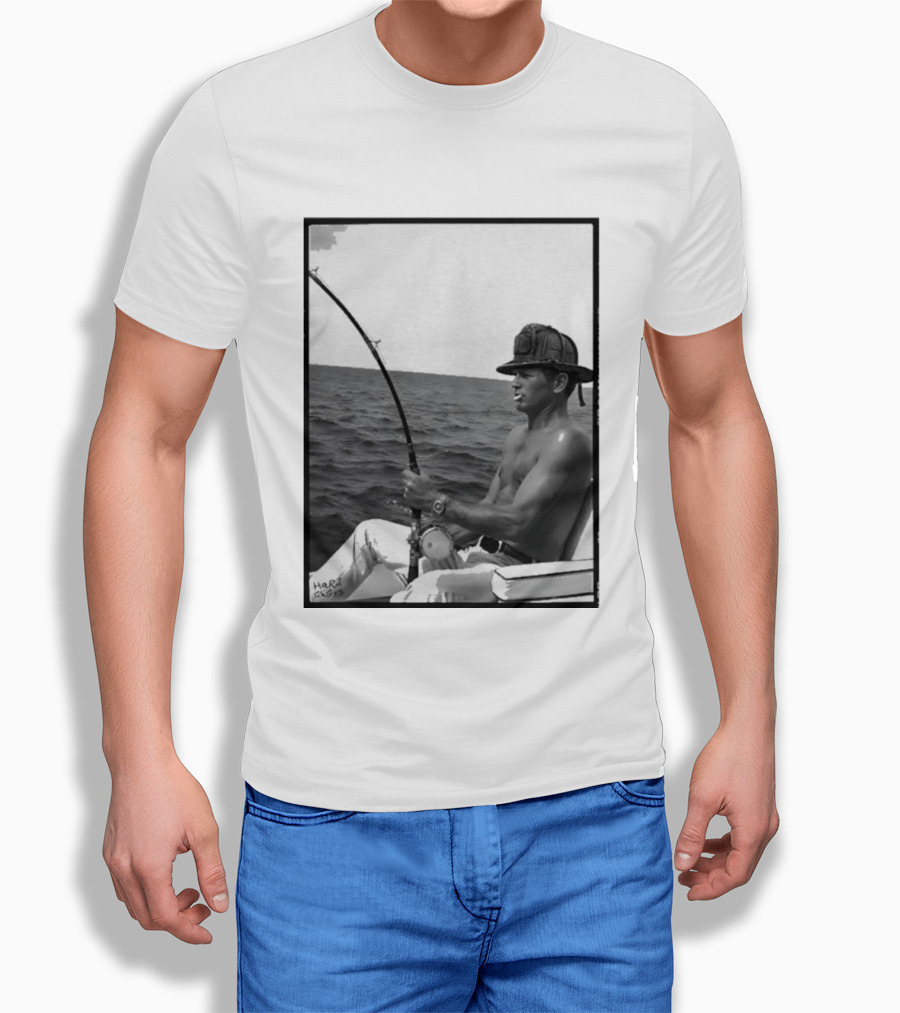 Paul Newman Fishing Wrk Hrd Ply Hrd HARRISON1973 T-Shirt