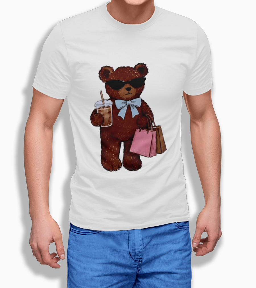 Cool Teddy Bear Shopping With Treats And Accessories T-Shirt