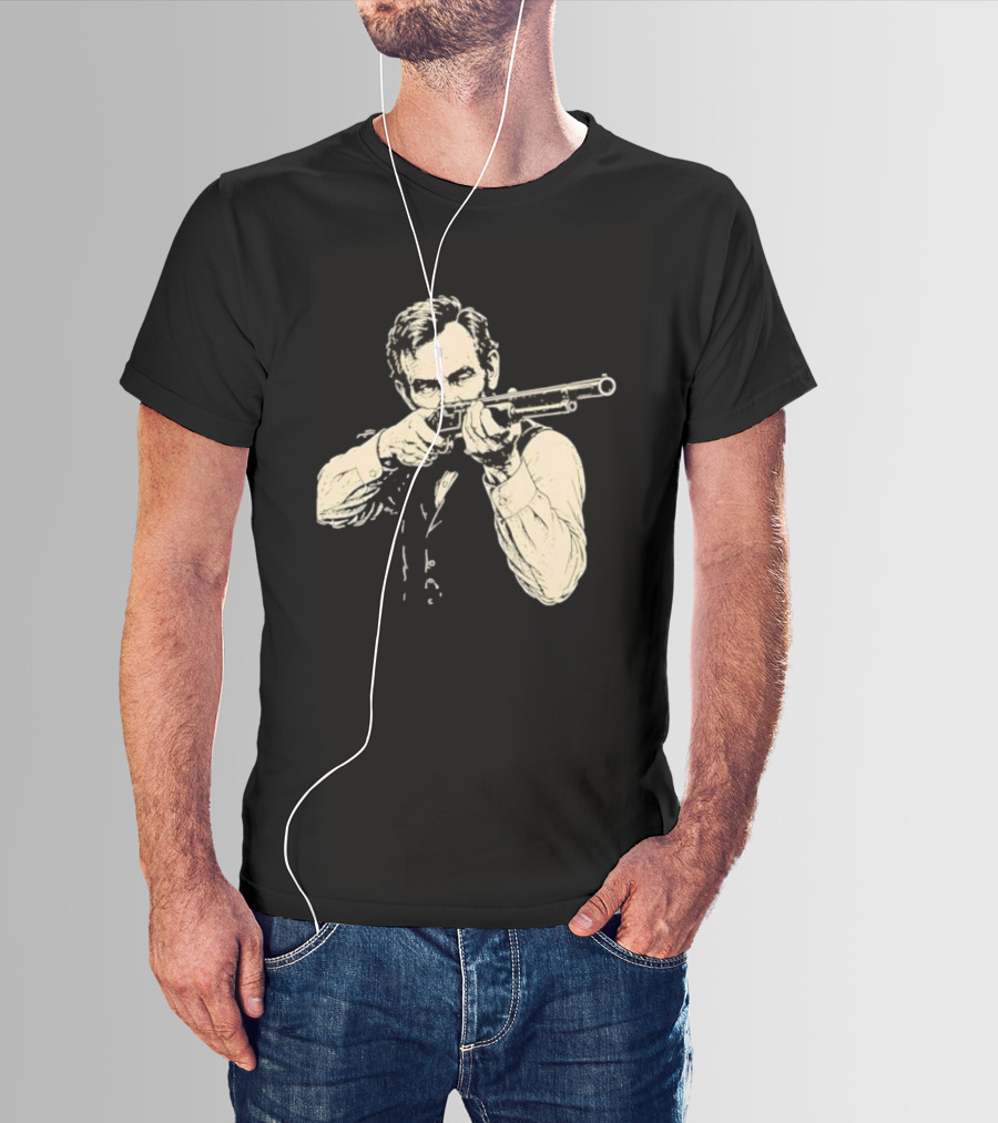 Abraham Lincoln With Lever Action Rifle Famous United States President T-Shirt
