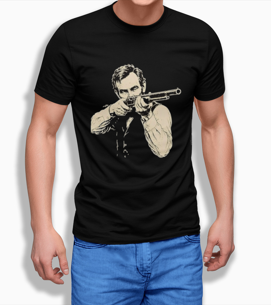 Abraham Lincoln With Lever Action Rifle Famous United States President T-Shirt