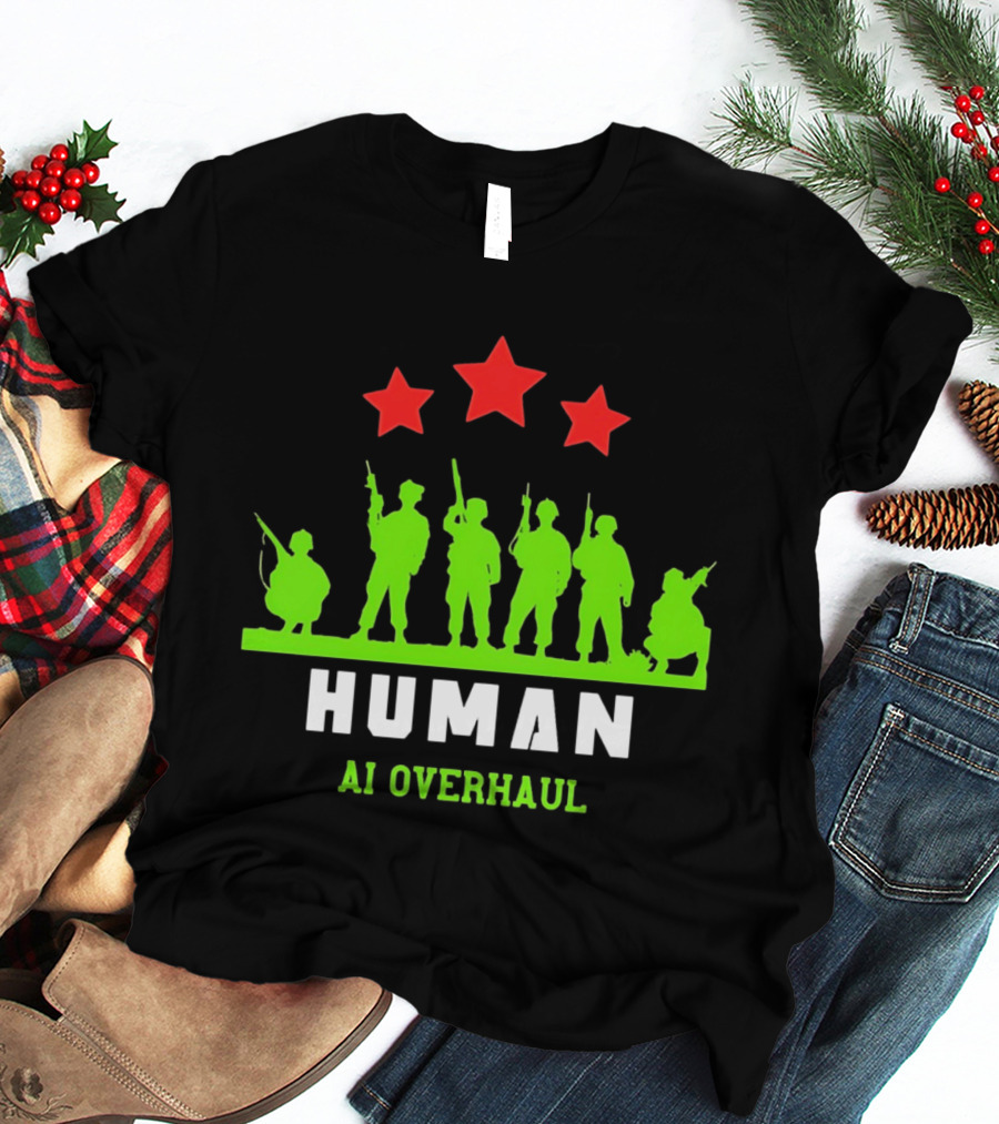 AI Overhaul Human Soldiers With Red Stars T-Shirt