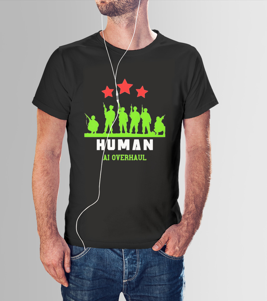 AI Overhaul Human Soldiers With Red Stars T-Shirt