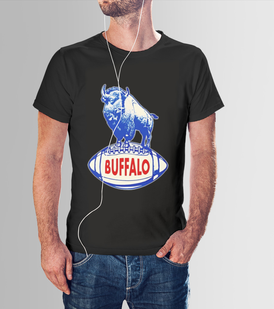 Buffalo Bills Vintage Standing Bison On Football Retro Nostalgia T-Shirt